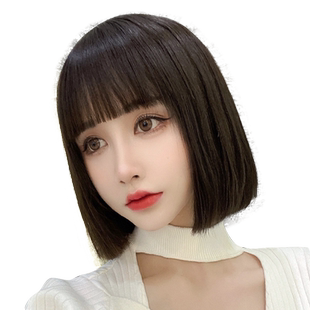 美禾 公主切假发女长发全真人发全头套自然逼真bobo头短发锁骨发