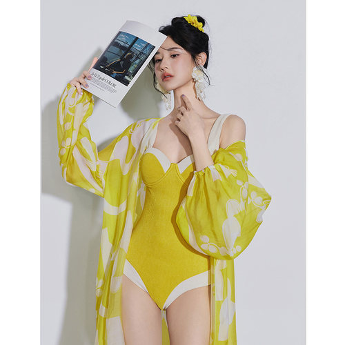 【柠檬汽水】泳衣女2025新款爆款温泉性感纯欲度假高级遮肉游泳衣