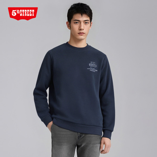 卫衣661503 加绒保暖圆领休闲长袖 244B0 street秋冬男装 第五街5th