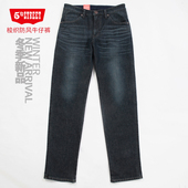 street冬中腰修身 小直筒男装 加绒保暖牛仔裤 第五街5th 315812 224