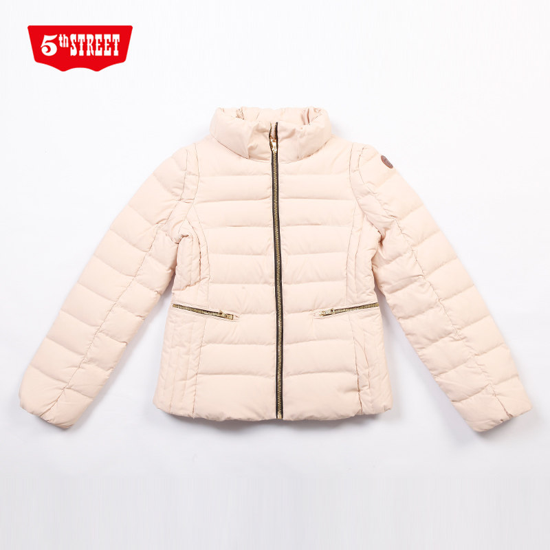 第五街秋冬甜美女装短款保暖立领外套修身收腰羽绒服53651406