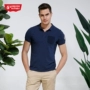 Phố thứ năm Mùa hè dành cho nam Kinh doanh Áo sơ mi cộc tay ngắn Áo sơ mi tay ngắn Áo thun đơn giản 62670101 - Polo áo polo đen