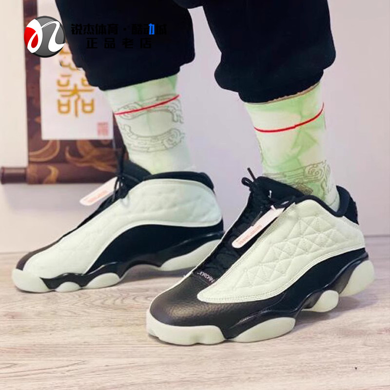 耐克Nike AIR JORDAN 13 AJ13男光棍节黑绿夜光篮球鞋 DM0803-300