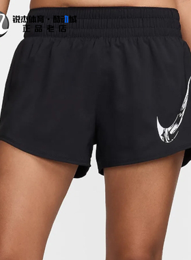 耐克Nike 女子Dri-FIT大勾印花透气三分短裤FV6365-010 100 474