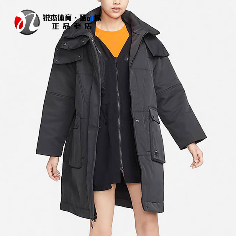 耐克Nike女宽松保暖长款棉服外套