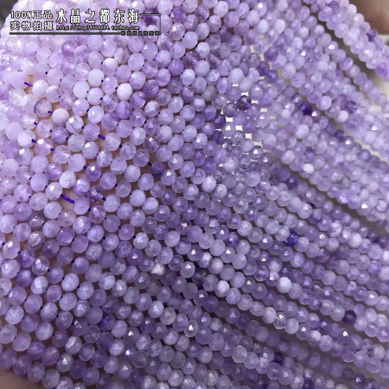 천연 크리스탈 3X4MM 천연 라벤더 자수정면 처리 된 디스크 비즈 루즈 비즈 컷 코너 플랫 비즈 반제품