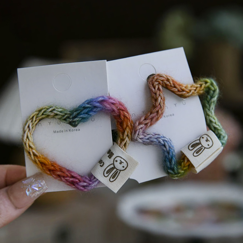 韩版儿童发夹简约渐变彩毛线bb夹小女孩宝宝刘海夹碎发卡头饰