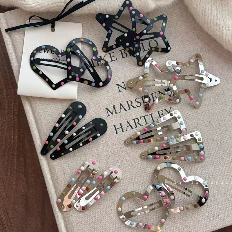 日韩女童彩色波波bb夹星星发夹