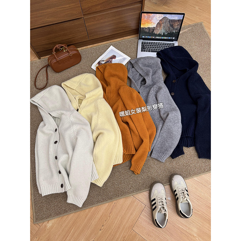 软糖】韩系慵懒风单排扣连帽毛衣外套女秋冬新款宽松显瘦针织开衫,女装/女士精品,毛针织衫,淘宝优惠券,粉丝福利购,淘宝优惠卷