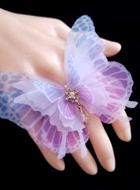 原创薄纱蝴蝶开口表演戒指森系仙气古风夸张个性指环拍照演出