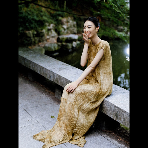 cicidream戈壁剥色无袖连衣裙