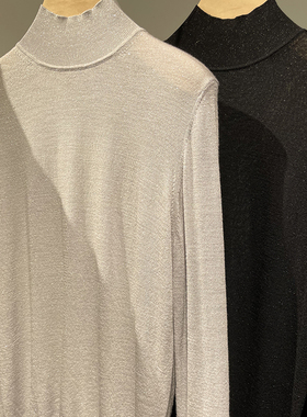 cicidream 金咖色意大利加捻纱线羊毛打底针织衫女款