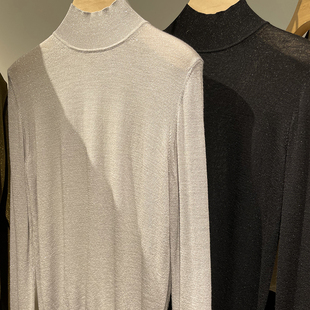 cicidream 金咖色意大利加捻纱线羊毛打底针织衫女款