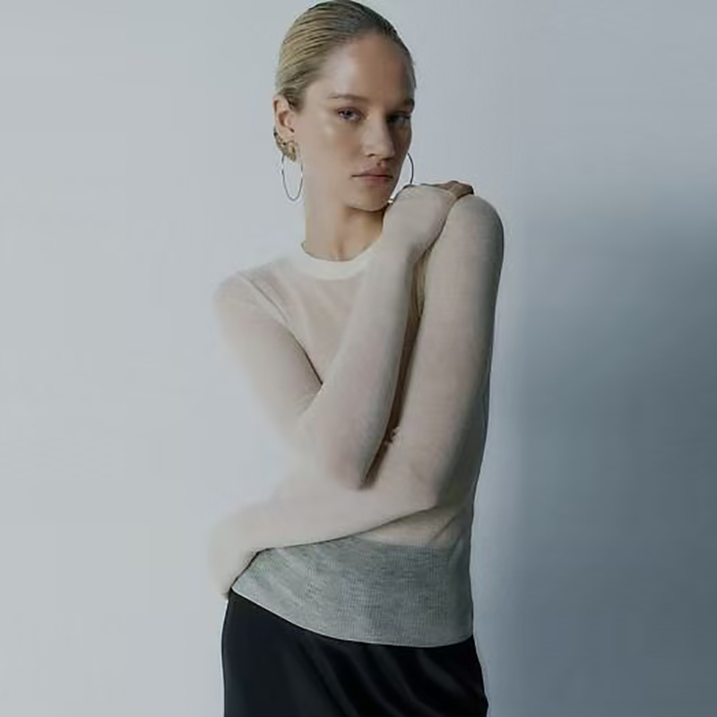 cicidream进/口细透视羊毛 超柔软 贴身皮肤衣打底针织衫