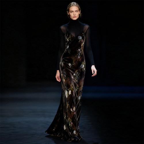 cicidream丝绒吊带长裙连衣裙