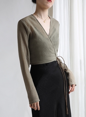 cicidream 不饱和橄榄绿 山羊绒 超轻开衫上衣
