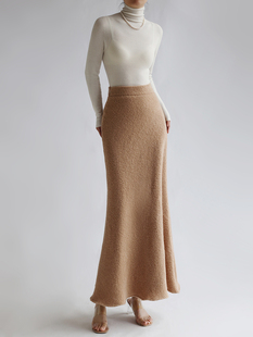 cicidream非常保暖 秋冬纯羊毛半身高腰微鱼尾感长裙 又灵动有型