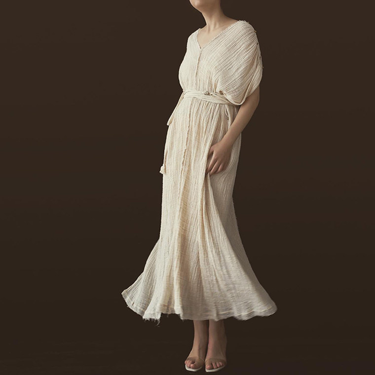 cicidream古典肌理棉长裙