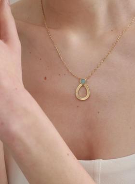 SOLDEVERANO蕃秀西班牙小众设计天然蓝水晶高级感锁骨链女