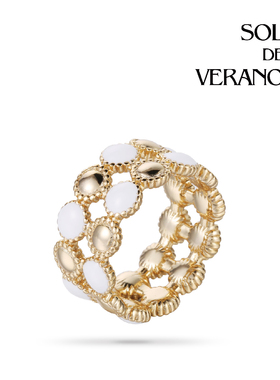 SOLDEVERANO雏白环形戒指纯银