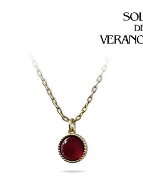SOL DE VERANO蕃秀佩蒂斯项链红玛瑙简约高级精致纯银送女友