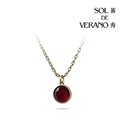 SOL DE VERANO蕃秀佩蒂斯项链红玛瑙简约高级精致纯银送女友