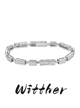 Witther小众设计满钻拼接手链轻奢高级感925银简约镶钻手饰礼物