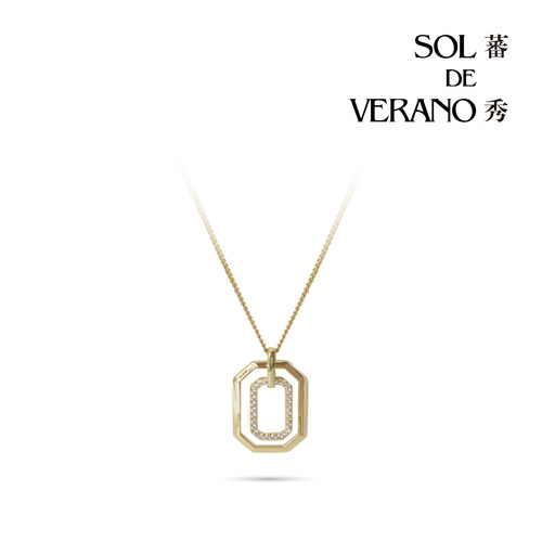 SOLDEVERANO几何金属蜂巢项链