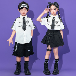 架子鼓演出服男孩吉他比赛服装表演男童女童爵士舞摇滚乐队穿搭酷