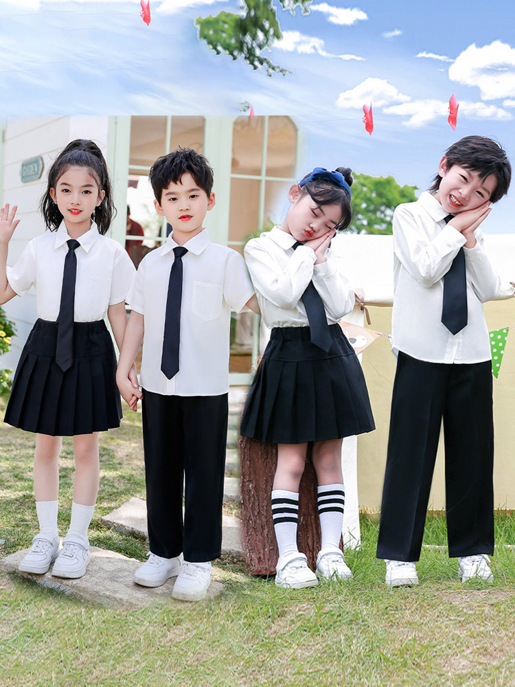 演讲比赛服装女童朗诵口才男童主持小学生演出服儿童衬衫套装表演