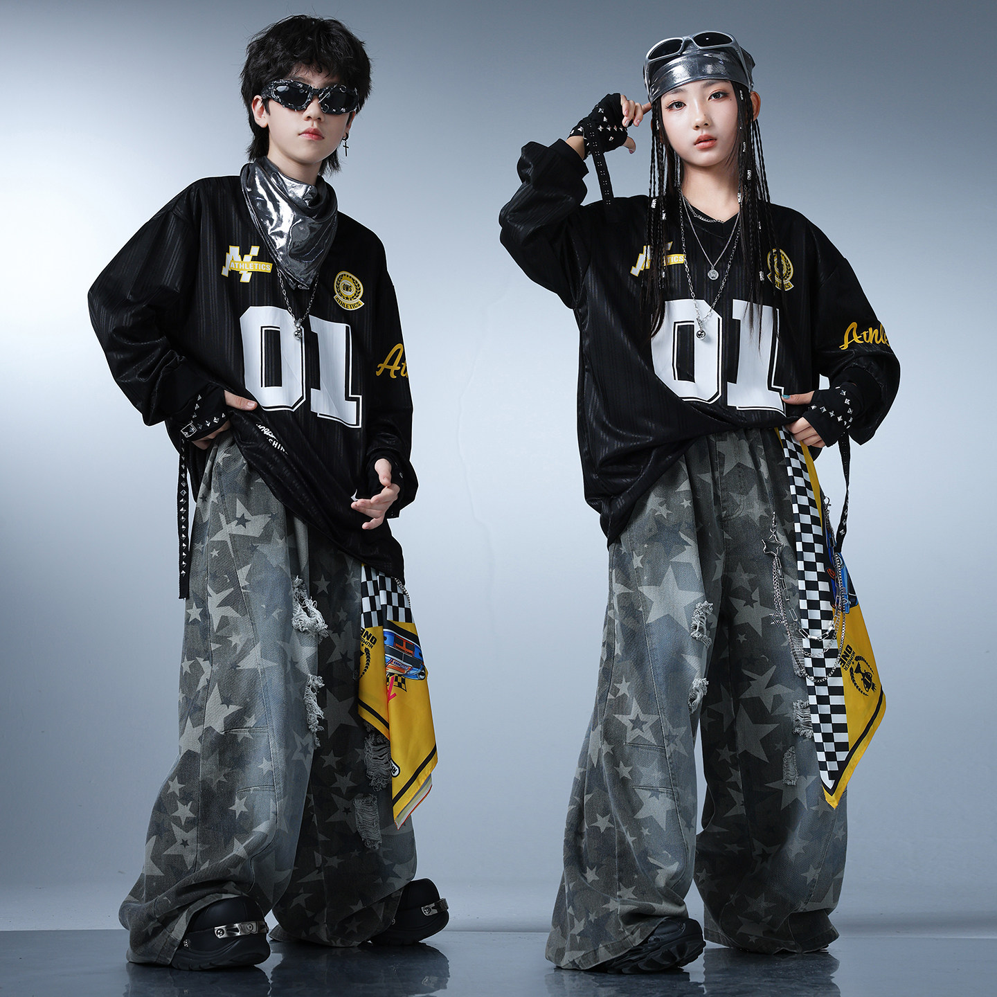 少儿hiphop街舞服装嘻哈风炸街图片