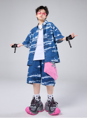 男童嘻哈街舞牛仔套装演出服