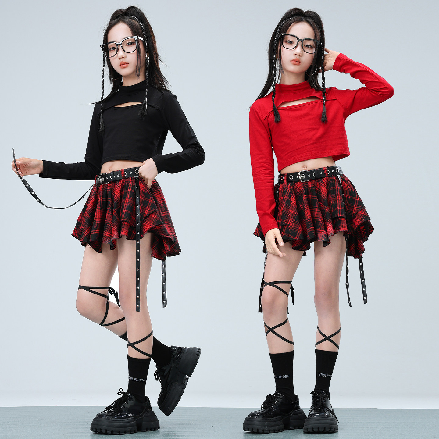 爵士舞服装女童炸街潮酷舞蹈裙子图片