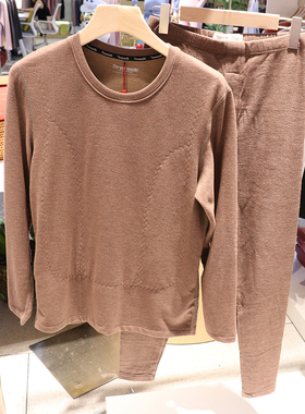 三针山羊绒蚕丝贴片中老年保暖内衣圆领加厚中领15703-2套装15702