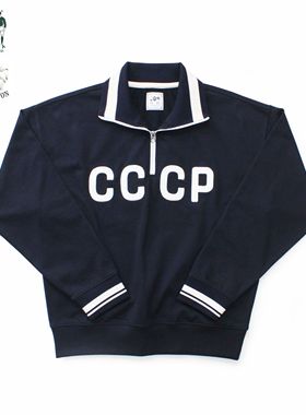 十贰码Leredita苏联Cccp绝杀慕尼黑500克纯棉宽松落肩复古卫衣