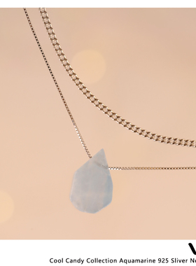 【Vris】原theC 冷糖系列925银多种佩戴方式海蓝宝项链