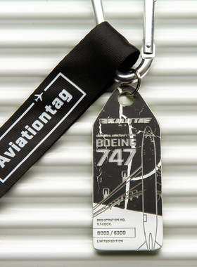 AviationTag卡利塔航空Kalitta 波音747-200F飞机蒙皮钥匙扣挂件