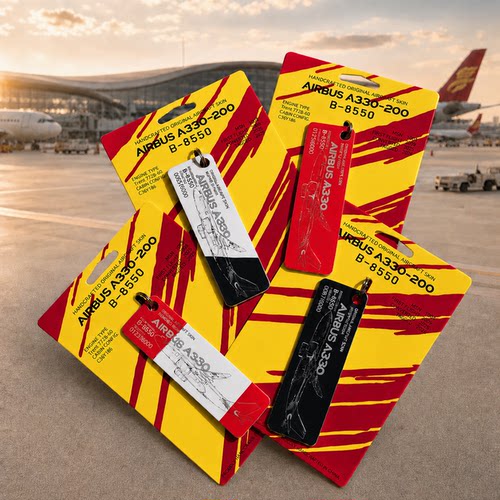 北京首都航空A330-200空客宽体飞机蒙皮航首钥匙扣B8550文创挂件