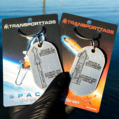 Transporttags星舰 SpaceX Starship 重型运载火箭蒙皮钥匙扣挂件