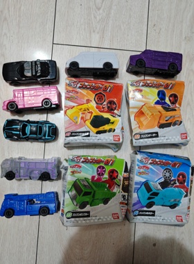 满百包邮正版盒损处理万代食玩扭蛋爆上战队奔奔者SG01组装汽车