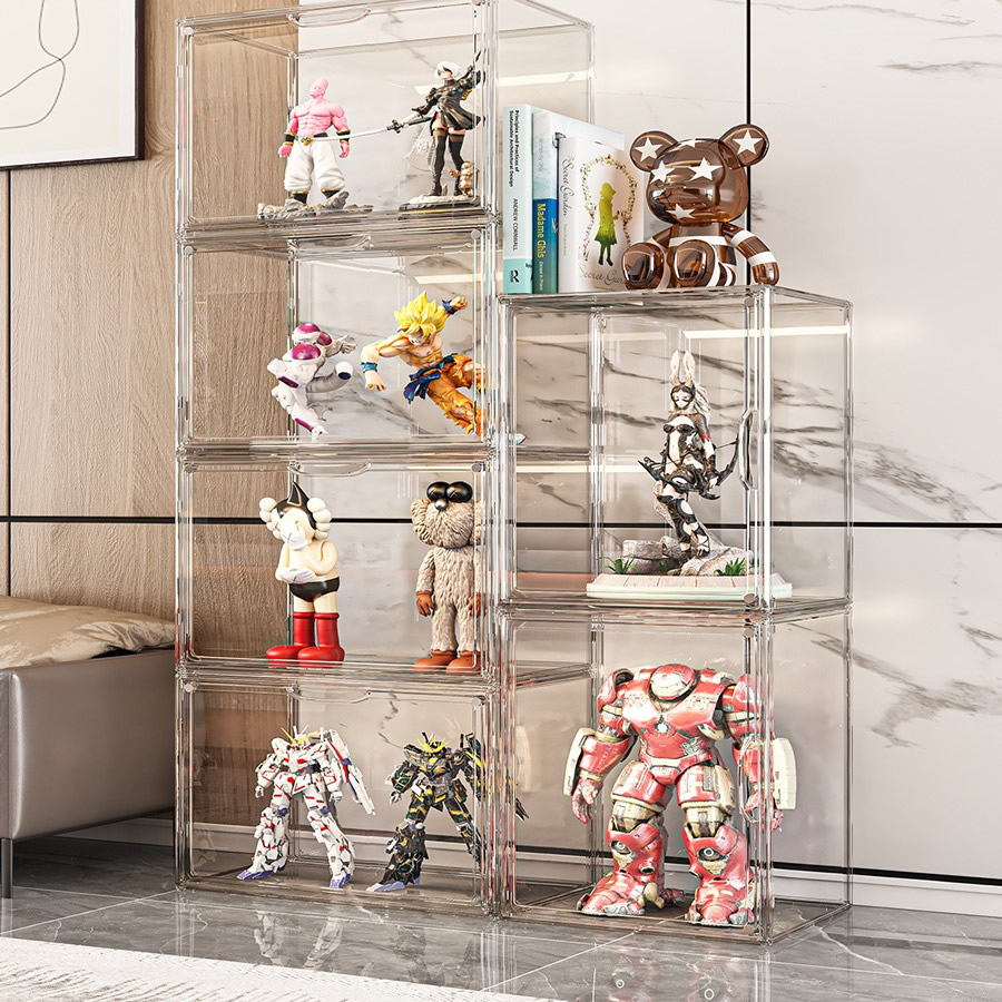 展示柜手办收纳盒模型陈列透明展示框玩具公仔盲盒收纳展示收纳架