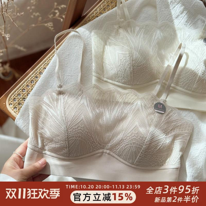 温柔防走光~纯欲蕾丝美背抹胸式打底内衣女背心无钢圈文胸细肩带