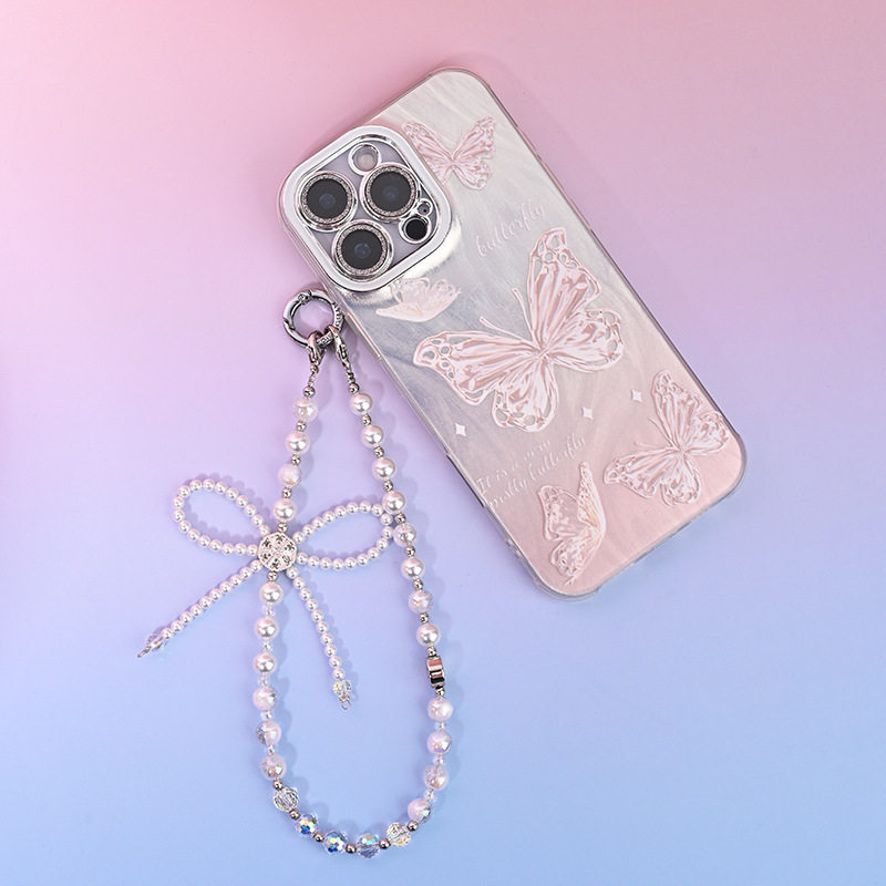 高端精致手机链手腕带手机壳挂绳包挂车挂串珠珍珠手工串珠手提链