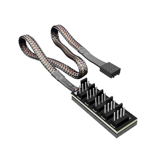 台式电脑CPU机箱风扇4PIN PWM集线器1分5 3PIN 温控接线器分线器
