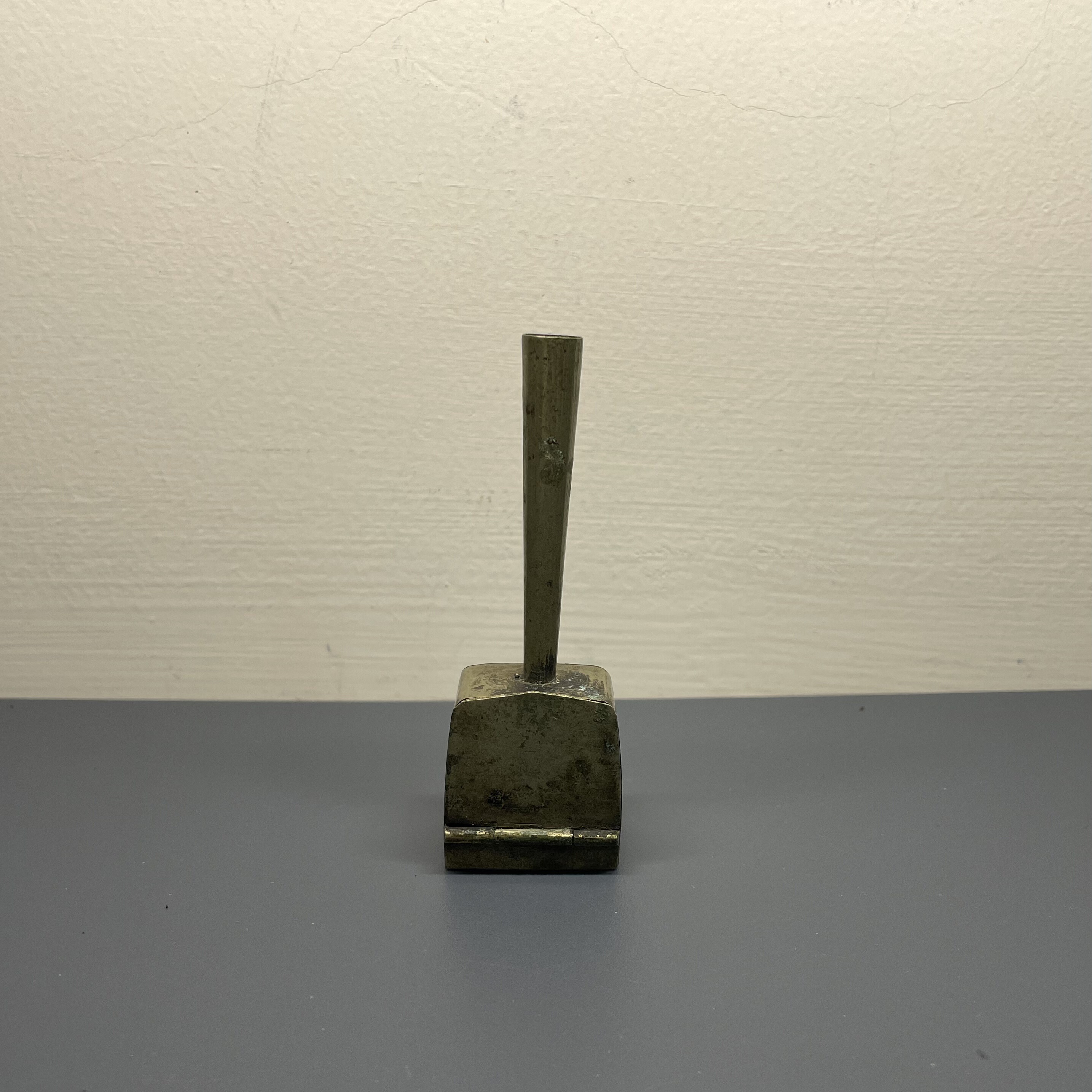 真品老包浆清代民国苏工白铜笔插笔具老物件铜器杂件收藏保真保老