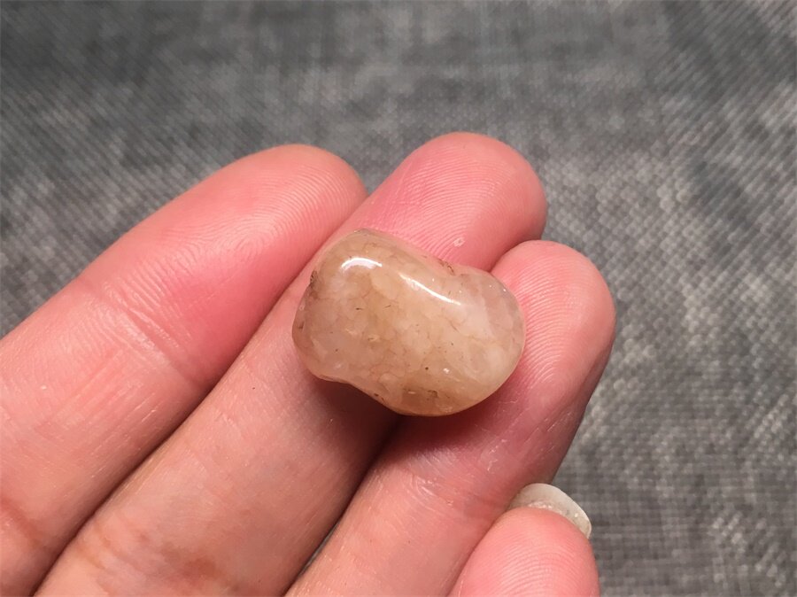 传世精美清代苏工老坑粉碧玺随形坠子饰品天然珠玉宝石老物件杂项