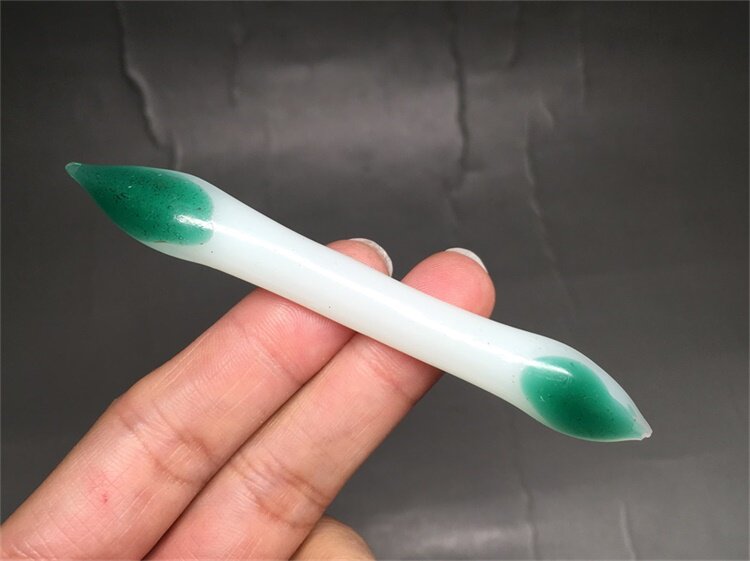 原味清代民国琉璃加彩弓形双尖发簪开门老料器首饰古玩杂项保真老