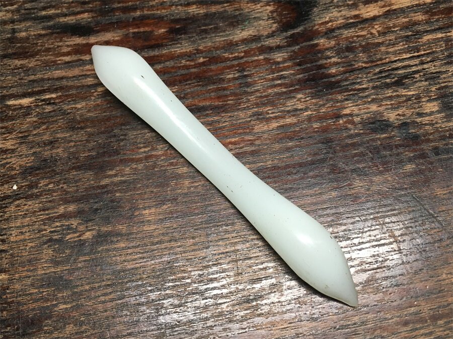 原味传世老包浆清代民国白琉璃双尖发簪老簪子首饰古玩杂项保真老