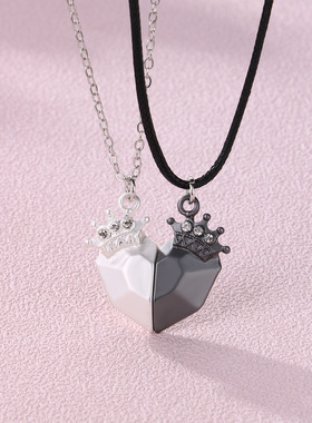 欧美复古许愿石皇冠锁骨项链