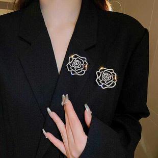 外套大衣配饰高级感小香风 山茶花胸针高档女精致气质花朵别针西装